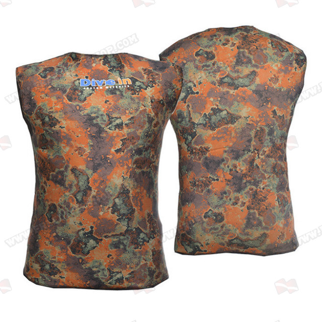 Divein Orange Camo Neoprene Vest