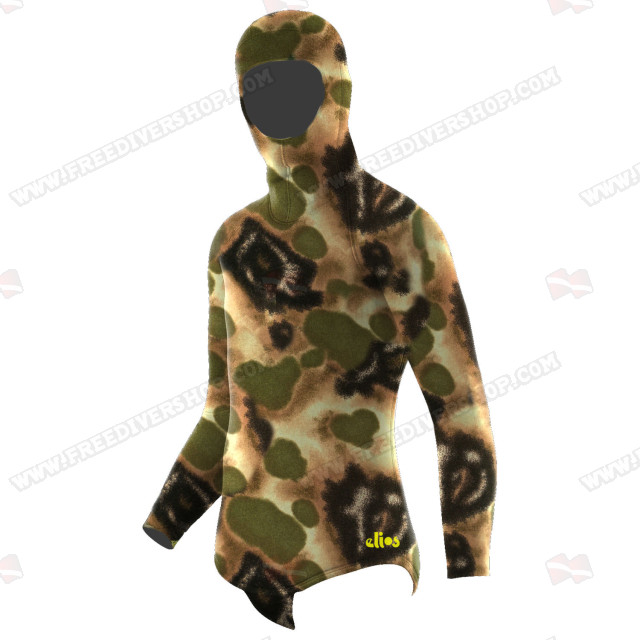 Elios Classic Brown Hydro Camouflage Hoodie Jacket