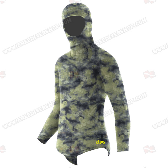 Elios Hyperstretch Green Camouflage Hoodie Jacket