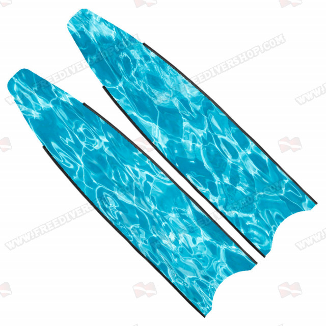 Leaderfins Pure Carbon Blue Camo Blades