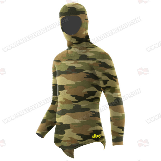 Elios Shaca / Marrone Camouflage Hoodie Jacket