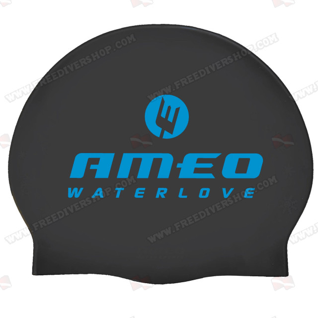 AMEO Black Silicone Swimming Cap