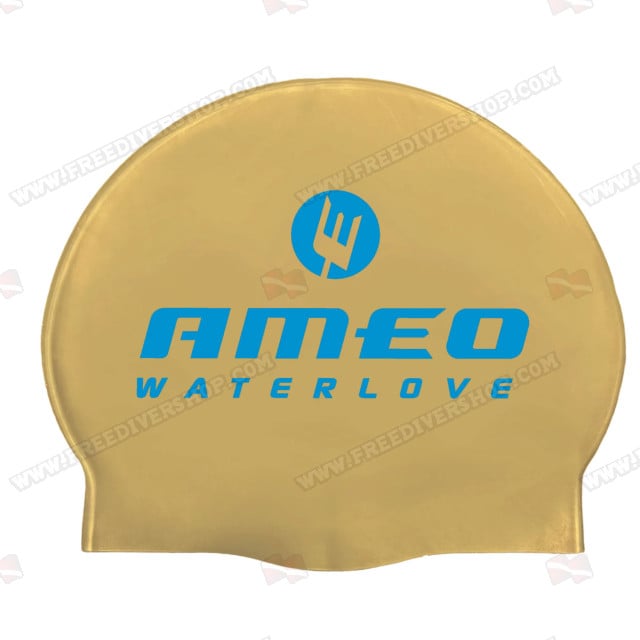 AMEO Gold Silicone Swimming Cap