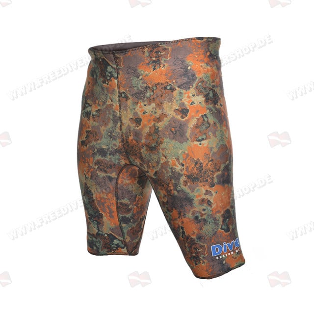 Divein Orange Camo Neoprene Bermuda Shorts